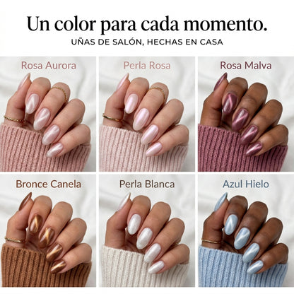 Uñas de gel de salón en casa, en un lápiz