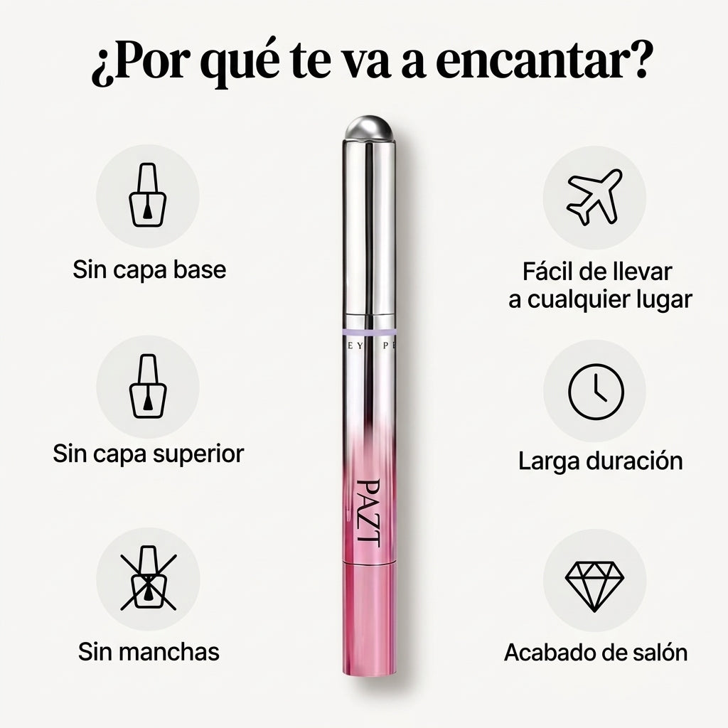 Uñas de gel de salón en casa, en un lápiz
