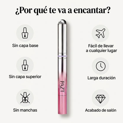 Uñas de gel de salón en casa, en un lápiz